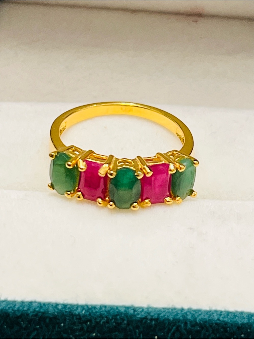 Appraised Emerald and Ruby Ring- 925 Sterling Silver